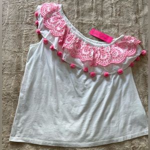 Lilly Pulitzer Idara one-shoulder Top size XL in resort white